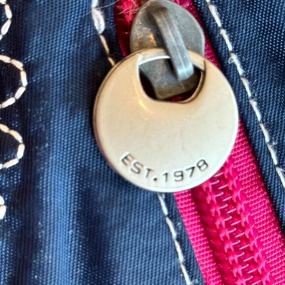 Travelon Safe ID Daisy Double Zip Clutch Wallet In Navy Travel Lightweight VGUC - Picture 5 of 12